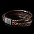 personalisiertes braun lederarmband herren mit gravur uniqal shape bracelet